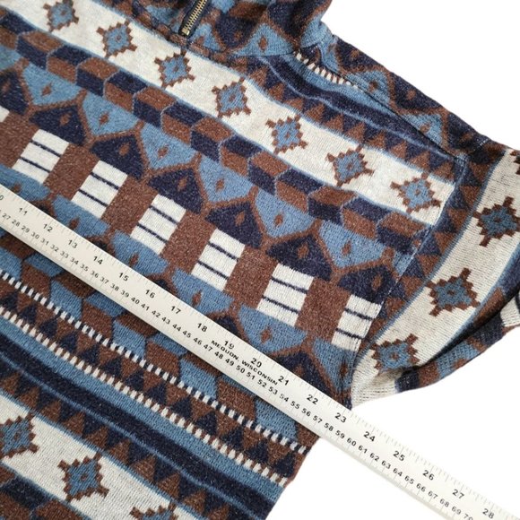 Variations Fleece Cardigan Women's Aztec Print Size M Acrylic - Picture 7 of 8